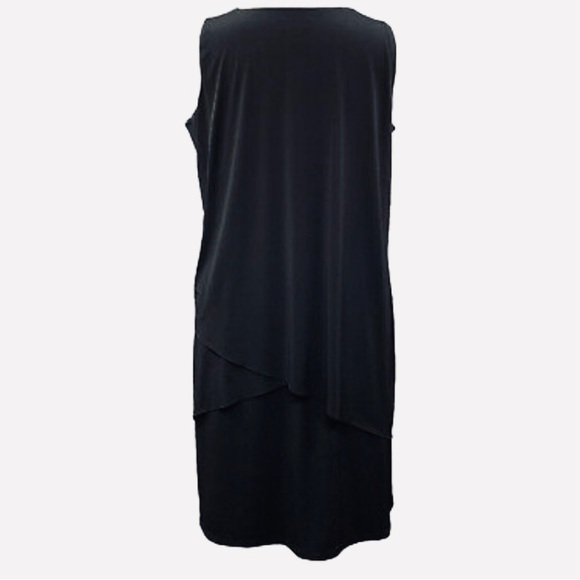 New Susan Graver Regular Liquid Knit Sleeveless Tiered Asymmetrical Hem Dress - Picture 7 of 16